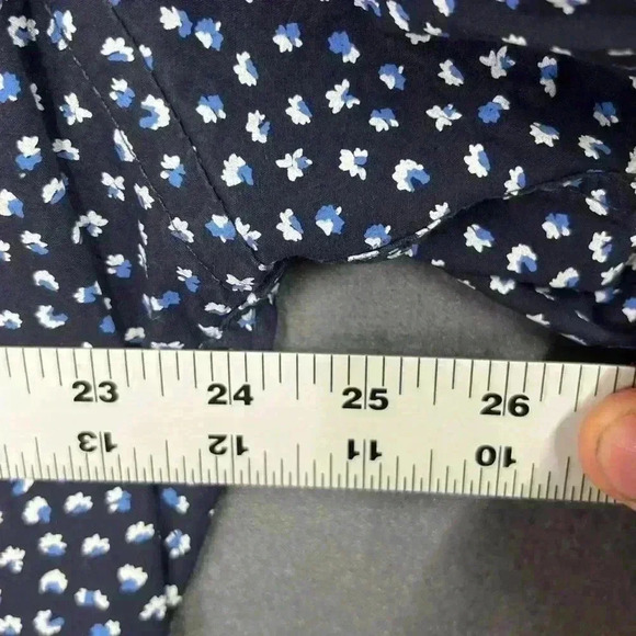 American Threads Printed Button Shirt Mens XXL  Navy Short Sleeve Casual 0463 - Picture 5 of 8